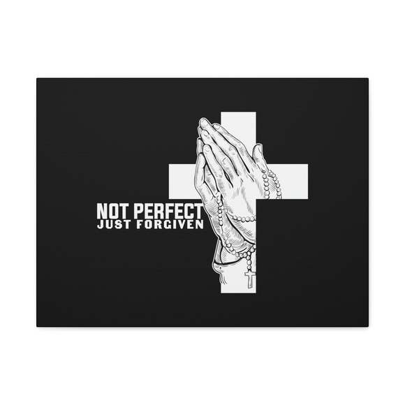 Scripture Sign Not Perfect Just Forgiven Romanss 3:23 Rosary Christian Wall Art